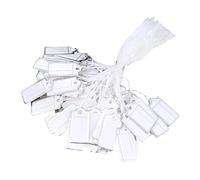 Pack of 500 Silver Edged Rectangle Prices Tickets with Pre Punched Holes Sturdy Paper Materials for Retail Display Easy Hanging Retail Signage Tickets