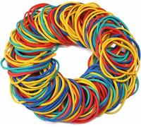 Pack of 500 Strong Elastic Bands Rubber Bands Assorted Colours - For Office, Home, School, Crafts, Paperwork & Organisation - Sturdy Thick & Stretchable