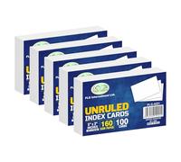 (Pack of 500) White Unruled Index Cards 5x3 Blank Record Revision Note Cue Cards 160 GSM Flashcards Stationery Supplies for Presentation Office Learning