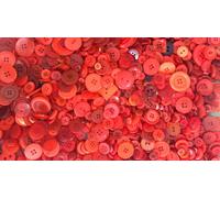 Pack of 500g - RED Buttons - Mixed Sizes of Various Red Buttons for Sewing and Crafting