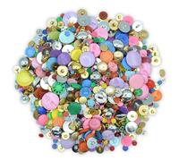 Pack of 50g - Shapes & Sparkles Buttons - Mixed Sizes and Colours of Various Buttons for Sewing and Crafting