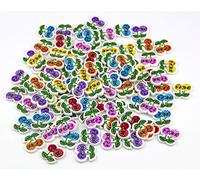 Pack of 50PCS Cherry Buttons Colorful of Various Plain Round DIY 2 Holes Wooden Buttons for Sewing and Crafting