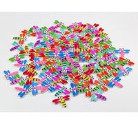 Pack of 50PCS Dragonfly Buttons Colorful of Various Plain Round DIY 2 Holes Wooden Buttons for Sewing and Crafting