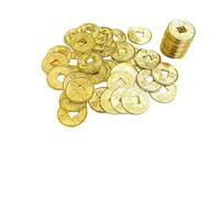 (Pack of 50pcs) Feng Shui Lucky Chinese Coins | Good Fortune, Wealth & Prosperity | Traditional Brass Replica | Ancient-Style Fortune Charm for Home, Office & Business