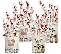 Pack of 52 Banderoles Stickers Best Team for Duplo Chocolate Bar Packaging Gift Stickers with Sayings for Duplo Bars 4 Packs Set for Women Men Colleague (without Bar)