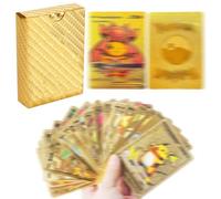 Pack of 55 Gold Cards, Vstar Vmax Gold Foil Cards with Deck Box, Gold-Plated Card, V Assorted Cards Including Various Rare Foil Cards, English Version