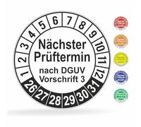 Pack of 560 Test Badges "Next Test Date", 20 mm Diameter, Test Labels According to DGUV V3, 2026-2031, Test Sticker, E-Check Test Label, Badge for Electrical Devices (560, White)