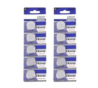 Pack of 5pc/10pc CR2450 Button Coin Cells Batteries CR2450 3V for Watches, Calculators, and More