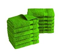Pack of 6, 12, 24, 36, 48, 72, 96 Face Cloths Towel 100% Egyptian Cotton Soft Flannel Washcloth Set (30x30cm-500GSM) Highly Absorbent & Soft Feel Gym Makeup Remover Fingertip Towel (6, Green)