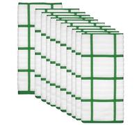 Pack of 6 & 12 Big Check Large Terry Tea Towels (50cm X 70cm) 100% Egyptian Cotton Hotel Quality Kitchen Cleaning Dish Cloth for Catering, Restaurant & Bar Dish Towel and Tea Towels (12, Lime Green)