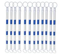 Pack of 6/12 Retractable Traffic Cone Bar from 4.1ft to 6.6ft, PCV Telescopic Safety Cones Bars for Parking Lots, Barricade for Road Construction Hazardous Area(Blue and White,12pcs)