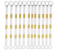 Pack of 6/12 Retractable Traffic Cone Bar from 4.1ft to 6.6ft, PCV Telescopic Safety Cones Bars for Parking Lots, Barricade for Road Construction Hazardous Area(Yellow and White,12pcs)