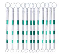 Pack of 6/12 Retractable Traffic Cone Bar from 4.1ft to 6.6ft, PCV Telescopic Safety Cones Bars for Parking Lots, Barricade for Road Construction Hazardous Area(Green and White,12pcs)
