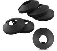 Pack of 6,15mm Plastic Radiator Pipe Covers Black Pipe Collars Split Plastic Lightweight Escutcheon Cover Plate for Wall Pipe Tube Decoration