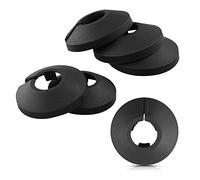 Pack of 6,15mm Plastic Radiator Pipe Covers Black Pipe Collars Split Plastic Lightweight Escutcheon Cover Plate for Wall Pipe Tube Decoration