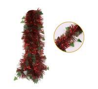 Pack Of 6 2M Christmas Die Cut Xmas Tree Tinsel - Red
