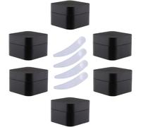 Pack of 6, 30ml Square Blue Plastic Cream Jars Cosmetic Pots with Inner Liner Containers for Lip Balm, Lotion(Svart,10ml)