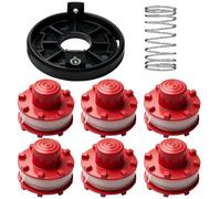 Pack of 6 3405096 Thread Spools + 1 Cap + Spring, Replacement Spool Compatible with Einhell Grass Trimmer GE-CT 36/30 Li E, GE-CT 36/33 LI E, AGILLO 36/255 BL, AGILLO 18/200, GP-CT 36/35 Li BL