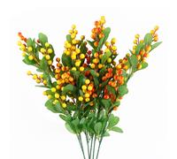 Pack of 6 70cm Artificial Orange Berry Spray Autumn Foliage Decor Pegdev Orange One Size