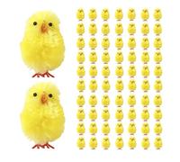 Pack of 6/72 Yellow Easter Mini Chenille Chicks Fluffy Plush Cute Decorations Children's Easter Bonnet Easter Egg Hunt Arts & Crafts Home Decor Cake Toppers 72pcs