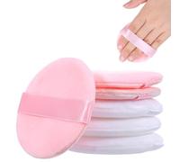 Pack of 6 8 cm Round Powder Puffs, Large Velour Face Body Powder Puffs, Loose Powder Puffs, Ultra Soft, Washable, Reusable Cotton Powder Puff, Body Powder Puffs, for Wet Dry Make Up Tool
