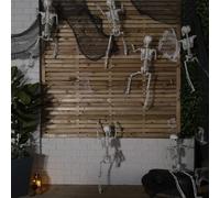 Pack of 6 90cm (3ft) Posable Full Body Halloween Skeleton Decoration with Movable Joints Samuel Alexander White One Size
