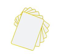 Pack of 6 A4 Double Sided Magnetic Erasable MDF Plain Whiteboards with Yellow Border