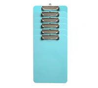 Pack of 6 A4 Pastel Blue Plastic Clipboards with Metal Clip and Round Corner
