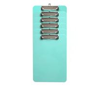 Pack of 6 A4 Pastel Green Plastic Clipboards with Metal Clip and Round Corner - Lightweight Writing Board for School, Office, Classroom, Teachers & Students