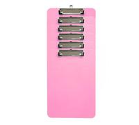 Pack of 6 A4 Pastel Pink Plastic Clipboards with Metal Clip and Round Corner