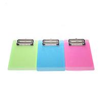 [Pack of 6] A5 Clipbboard Transparent Plastic, Rubberized Metal clamp, Durable Assorted Coloured Paper Holder Writing Memo Document Form Holder, Writing Board, Ruler Edge Design, 3 Colors, TKD8021