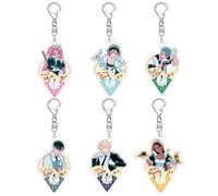 Pack of 6 Alien Stages Keychain Game Figure Cosplay Keyring Pendant Alien Stages Acryl Chain Decor Merch Collection