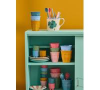 Pack of 6 ALL YOU NEED IS LOVE AND... COLORS RICE melamine medium-sized cups, 250 ml multicoloured