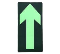(Pack of 6) Aspire Glow in the Dark Safety Sign, Luminous Arrow Sign Foot Print Sign, Fluorescent Exit Sign for Floor Stairs-Straight-11.8" L x 5.9" W