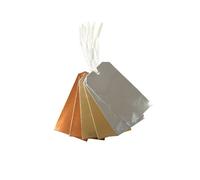 Pack Of 6 Assorted Metallic Coloured Strung Tags 60 X 120mm