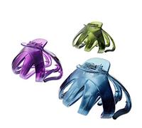 Pack of 6 Assorted Translucent Bright 8cm Octopus Hair Claw Clips Non-slip Jaw Clips Medium Hair Clamps for Thick Curly Long Hair, Wide Grip Hair Accessories for Women Girls