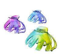 Pack of 6 Assorted Translucent Bright Multi 2 Tone 8cm Octopus Hair Claws/Clamps