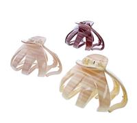 Pack of 6 Assorted Two Tone Brown Shades 8cm Octopus Hair Claw Clips Non-slip Jaw Clips Medium Hair Clamps for Thick Curly Long Hair, Wide Grip Hair Accessories for Women Girls