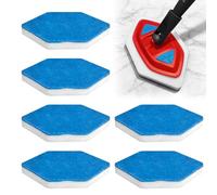 Pack of 6 Bath and Tub Mop Refills Replacement, Compatible with Vileda Bath Magic Multi-Surface Sponge, for Bathroom Cleaning (Blue and White)