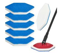 Pack of 6 Bath and Tub Mop Refills Replacement, Floor Mop Replacement Cover, Washable, Efficient Water Absorption, Compatible with Vileda Bath Magic Bathroom Multi-Surface Sponge