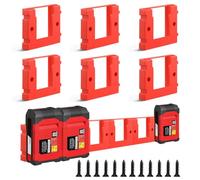 Pack of 6 Battery Holder Wall Mount for Einhell Power X-Change 18 V Batteries, Battery Dock Holder, 18 V Battery Wall Mount, Battery Holder with 12 Screws, Battery Holder Wall Mount for Mounting Walls