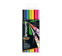 Pack of 6 Bic Intensity 1.0Mm Dual Tip Marker Medium Tip and Fine Felt Tip