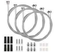 Pack of 6 Bicycle Brake Cable Gear Cable Brake Cable Road Bike Universal Gear Cable Bicycle Interchangeable Inner Brake Cable Standard Bicycle Brake Cable with Cable Cap End Crimping Accessories