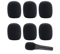 Pack of 6 Black Pop Protection Microphone, Pop Filter, Microphone Pop Protection, Foam, Wind Protection, Foam Cover, Muff, Anti-Bruit Pop Protection, Foam Microphone, Hand Microphone Pop Protection