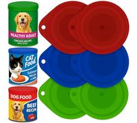 Pack Of 6 Can Lids for Tins|Tin Can Covers for Dog Food | Reusable Food Tin Lids Multicolor (Green, Blue, Red) | Plastic Can Caps | Versatile Tin Covers | Durable Can Tops