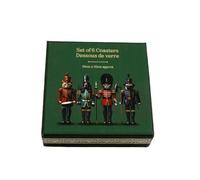 Pack of 6 Cat and Dog Nutcracker Christmas Coasters Set for Festive Table Decor