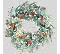 Pack of 6 Charity Christmas Cards (PH-CHPT0063) - Festive Wreath, Pine Cones and Berries - From Paper House