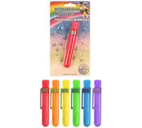 Henbrandt 24 x Touchable Bubble Test Tubes, 6 Assorted Colours, 32ml - Long Lasting Bubbles, Party Favours, Kids' Toy, Bubble Wand Included, 12cm