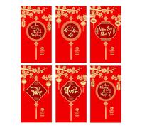 Pack of 6 Chinese New Year Decoration 2025 Snake Theme Redness Envelopes Stylish Paper Money Pockets for Children Chinese New Year Redness Envelopes