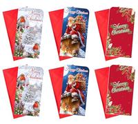 Pack Of 6 Christmas Money Wallet Gift Cards & Envelopes - Traditional